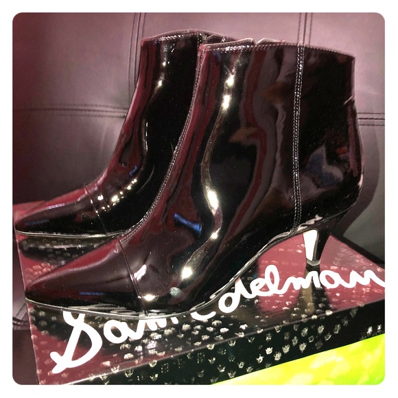 sam edelman patent leather booties